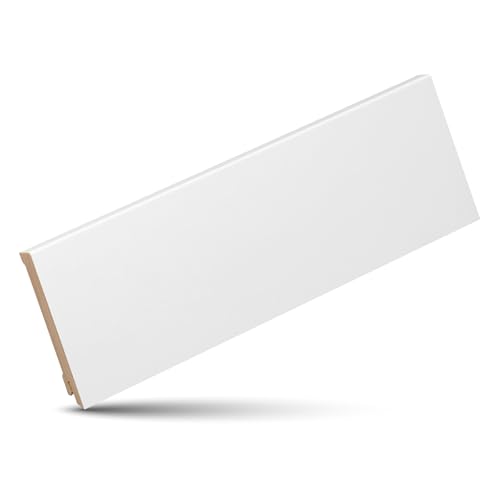 KGM Sockelleiste Modern - Weiß lackierte Fußbodenleiste aus Kiefer Massivholz RAL 9016 - Maße: 2400 x 16 x 95 mm - 1 Stück KGM Sockelleiste Modern - Weiß lackierte Fußbodenleiste aus Kiefer Massivholz RAL 9016 - Maße: 2400 x 16 x 95 mm - 1 Stück von KGM