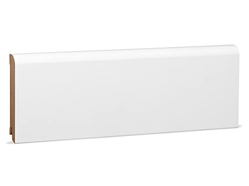 KGM Sockelleiste Oben Rund – Weiß folierte MDF Fußbodenleiste – Maße: 2400 x 18 x 100 mm – 1 Stück KGM Sockelleiste Oben Rund – Weiß folierte MDF Fußbodenleiste – Maße: 2400 x 18 x 100 mm – 1 Stück von KGM