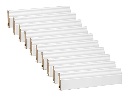 KGM Hamburger Sockelleiste Altberliner Profil – Berliner Leiste - Weiß folierte MDF Fußbodenleiste – Maße: 2400 x 19 x 60 mm – 20 Stück KGM Hamburger Sockelleiste Altberliner Profil – Berliner Leiste - Weiß folierte MDF Fußbodenleiste – Maße: 2400 x 19 x 60 mm – 20 Stück von KGM