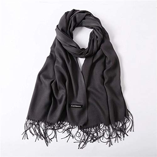 Kgm Pashmina-Schal, extragroß, superweich, Wollmischung, Hijab (Anthrazit) von KGM