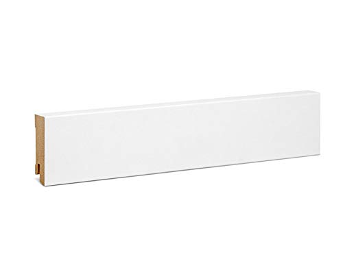 KGM Sockelleiste Express Modern – Weiß folierte MDF Fußbodenleiste – Maße: 2400 x 19 x 60 mm – 1 Stück von KGM