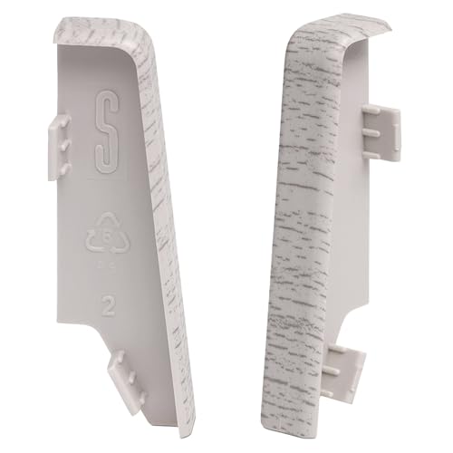 KGM Verbinder für Sockelleiste MEGA-Profil (20 x 58 mm) Eiche hell – Maße: 20 x 58 mm – 2 Stück von KGM