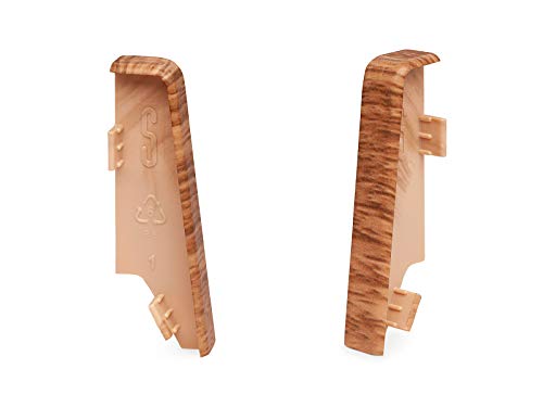 KGM Verbinder für Sockelleiste MEGA-Profil (20 x 58 mm) Eiche rustikal – Maße: 20 x 58 mm – 2 Stück von KGM