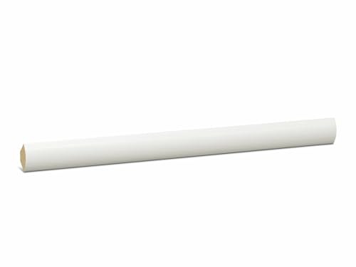 KGM Viertelstab – Weiß lackierte Bastelleiste aus massivem Kiefern Echtholz – Maße: 2400 x 18 x 18 mm – 1 Stück von KGM