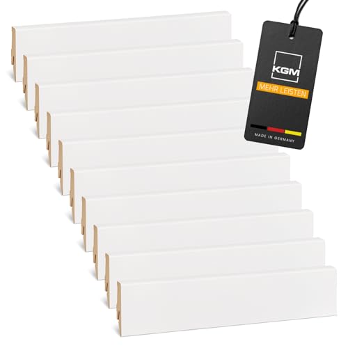 Vorteilspack 48 Meter Sockelleiste Mega – Weiß folierte MDF Fußbodenleiste KGM – Maße: 2400 x 16 x 58 mm – 20 Stück Vorteilspack 48 Meter Sockelleiste Mega – Weiß folierte MDF Fußbodenleiste KGM – Maße: 2400 x 16 x 58 mm – 20 Stück von KGM