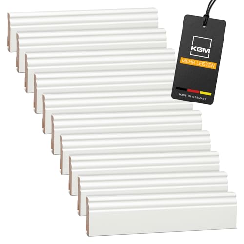 Vorteilspack KGM Hamburger Sockelleiste Altberliner Profil - Weiß lackierte Fußbodenleiste aus Kiefer Massivholz - Maße: 2400 x 18 x 70 mm - 10 Stück / 24M Vorteilspack KGM Hamburger Sockelleiste Altberliner Profil - Weiß lackierte Fußbodenleiste aus Kiefer Massivholz - Maße: 2400 x 18 x 70 mm - 10 Stück / 24M von KGM