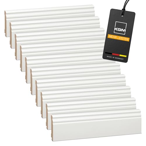 Vorteilspack KGM Hamburger Sockelleiste Altberliner Profil - Weiß lackierte Fußbodenleiste aus Kiefer Massivholz - Maße: 2400 x 18 x 78 mm - 10 Stück / 24M Vorteilspack KGM Hamburger Sockelleiste Altberliner Profil - Weiß lackierte Fußbodenleiste aus Kiefer Massivholz - Maße: 2400 x 18 x 78 mm - 10 Stück / 24M von KGM