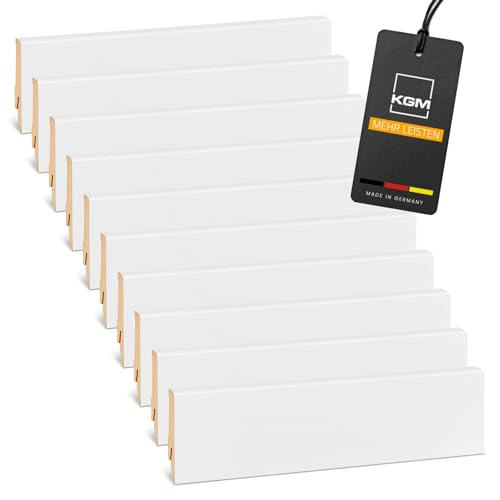 Vorteilspack KGM Sockelleiste MEGA – Weiß folierte MDF Fußbodenleiste – Maße: 2400 x 18 x 78 mm – 20 Stück Vorteilspack KGM Sockelleiste MEGA – Weiß folierte MDF Fußbodenleiste – Maße: 2400 x 18 x 78 mm – 20 Stück von KGM