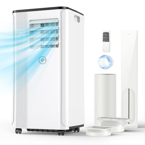 Klimaanlage Mobil 9000BTU, Mobile Klimaanlage 4-in-1 Tragbare Klimagerät, Luftentfeuchter, Ventilator, Klimaanlage mit Abluftschlauch Digitalanzeige & Fernbedienung, Kühlfläche bis zu 88 m³(33㎡) von KGOGO