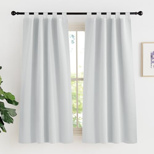 KGORGE Kurze Gardinen 150 cm Hoch Vorhang Blickdicht Weiss Verdunkelungsvorhang Schlaufengardinen Weiß Schlaufenschal 2er Set Thermovorhang Gegen Kälte Und Hitze, H 150 x B 90 cm, Grauweiß KGORGE Kurze Gardinen 150 cm Hoch Vorhang Blickdicht Weiss Verdunkelungsvorhang Schlaufengardinen Weiß Schlaufenschal 2er Set Thermovorhang Gegen Kälte Und Hitze, H 150 x B 90 cm, Grauweiß von KGORGE