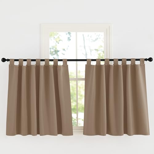 KGORGE Verdunklungsvorhänge mit Schlaufen Gardinen Kurz Modern Thermovorhang Blickdicht Schlaufenschal 2er Set H 125 x B 140 cm Fenster Vorhänge Schlafzimmer, Cappuccino KGORGE Verdunklungsvorhänge mit Schlaufen Gardinen Kurz Modern Thermovorhang Blickdicht Schlaufenschal 2er Set H 125 x B 140 cm Fenster Vorhänge Schlafzimmer, Cappuccino von KGORGE