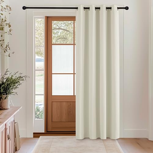 KGORGE Vorhang Beige Blickdicht Türvorhang Kälteschutz Wohnzimmer Gardinen 180 cm Lang Abdunkelnde Vorhänge Modern Ösenvorhang Verdunkelung Thermal Curtains, 1 Stück H 180 x B 140 cm, Hellbeige KGORGE Vorhang Beige Blickdicht Türvorhang Kälteschutz Wohnzimmer Gardinen 180 cm Lang Abdunkelnde Vorhänge Modern Ösenvorhang Verdunkelung Thermal Curtains, 1 Stück H 180 x B 140 cm, Hellbeige von KGORGE