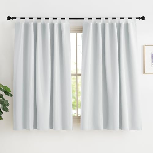 KGORGE Vorhang Blickdicht Weiss Verdunkelungsvorhang Schlaufengardinen Weiß Gardinen Kurz Schlaufenschal 2er Set Gardine Küchefenster Thermovorhang Gegen Kälte Und Hitze, H 150 x B 140 cm Grauweiß KGORGE Vorhang Blickdicht Weiss Verdunkelungsvorhang Schlaufengardinen Weiß Gardinen Kurz Schlaufenschal 2er Set Gardine Küchefenster Thermovorhang Gegen Kälte Und Hitze, H 150 x B 140 cm Grauweiß von KGORGE