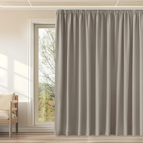 KGORGE Wohnzimmer Gardinen für Große Fenster Thermovorhang Hitzeschutz Kräuselband 1er Set 240 x 300 cm(HxB) Verdunkelungsvorhang Thermo Wärmeisolierend Vorhang Raumteiler von KGORGE