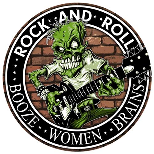 KGPE0WRF5S Rock and Roll Booze Women Brains Blechschild, 30,5 x 30,5 cm von KGPE0WRF5S
