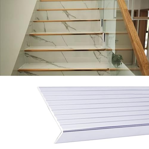 KGPGNYMYHA L-förmiger Treppenkantenschutz 120x7.5cm Stufenkantenprofil Metall-Treppenkantenprofil Rutschfeste Winkelprofil Schwarz Treppenprofil(Silver,120cm/48in) von KGPGNYMYHA