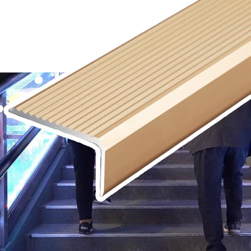 KGPGNYMYHA Rutschfester Stufenkantenschutz Aus Aluminium Für Holzstufen, Treppenkantenprofile Für Innen Und Außenbereiche, Metall Treppenstufen(Gold,2p-150cm/60in) von KGPGNYMYHA