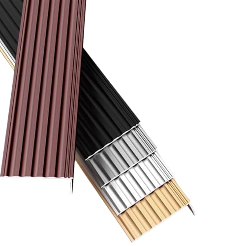 KGPGNYMYHA Treppenkantenprofil 120cm Außenbereich Treppenprofil Alu Treppenwinkel Schwarze Treppenschutzprofil Für Treppenstufen Im Freien(Black,120cm/48in) von KGPGNYMYHA