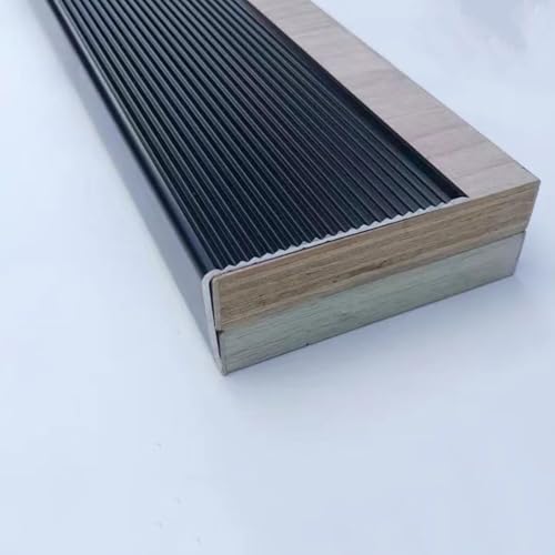 KGPGNYMYHA Treppenkantenprofil Für Außenbereich 120cm Metall Rutschfester Treppenkantenschutz, Wasserdichte Treppen Kantenschutz Für Fliesen, Holz, Marmortreppen(Black,110cm/43.3in) von KGPGNYMYHA