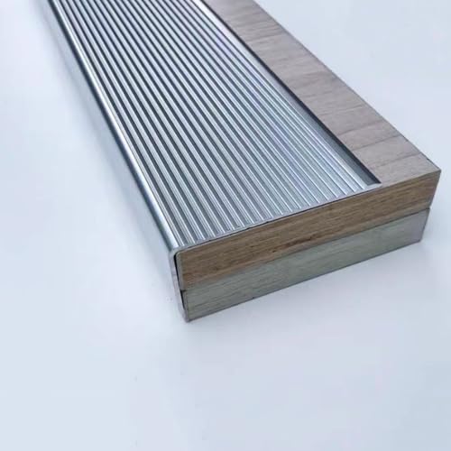 KGPGNYMYHA Treppenkantenprofil Für Außenbereich 120cm Metall Rutschfester Treppenkantenschutz, Wasserdichte Treppen Kantenschutz Für Fliesen, Holz, Marmortreppen(Silver,130cm/51.2in) von KGPGNYMYHA