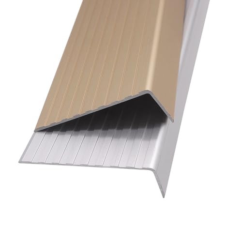 KGPGNYMYHA Treppenkantenschutz Aus Metall 75x25mm Treppenkantenprofil Rutschfeste Treppen Kantenschutz Für Außentreppen, Aluminium Winkelprofil(Rose gold,150cm/60in) von KGPGNYMYHA