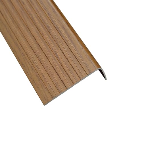 KGPGNYMYHA Treppenprofil 120cm Treppenkantenprofil Holzmaserung Metall Kantenschutz Treppe Für Fliesen Holz Treppenstufen, L-förmiger Winkelprofil(90cm/36in) von KGPGNYMYHA