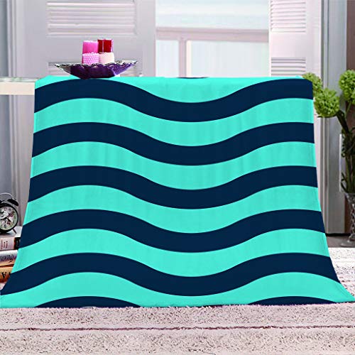 Decken Fiir Sofa 3D Kreative Blaue Linie Kuscheldecke Wohndecke Tagesdecke 180x200Cm Sherpa-Decke Für Couch, Superweiche Sofadecke Für Erwachsene Und Kinder von KGSK