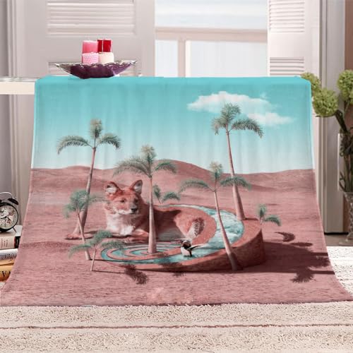 Flanelldecke 180x220Cm Kuscheldecke 3D Kreativer Tierfuchs Wohndecke Groß Hochwertige Sommer Winter Warme Bett Wohndecke Sofaüberwurf Decke Tagesdecke Weich von KGSK
