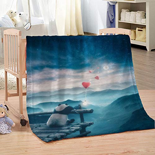 Flanelldecke 180x220Cm Kuscheldecke 3D Tier Panda Ideen Wohndecke Groß Hochwertige Sommer Winter Warme Bett Wohndecke Sofaüberwurf Decke Tagesdecke Weich von KGSK