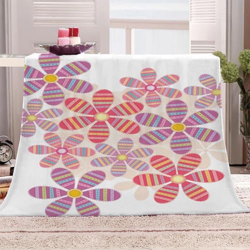 Flanelldecke Klein Rosa Blumen Muster Junge Teenager Mädchen Extra Weich Wohndecke Mikrofaser Kuscheldecke 80x100Cm Druck Wohndecke Fleece Sofadecke Für Kinder&Erwachsene Digitaldruck von KGSK