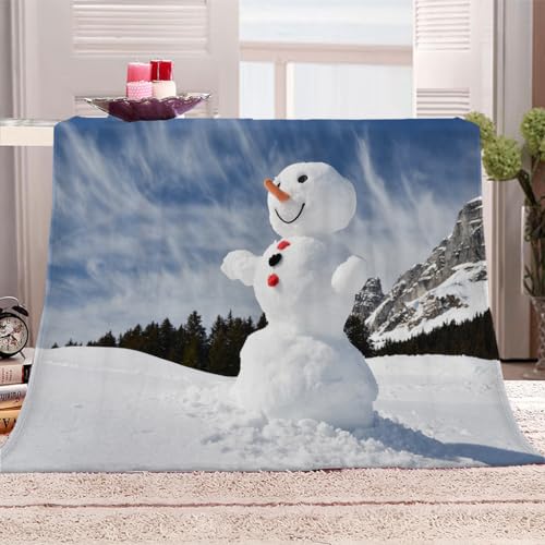 Flanelldecke Klein Winter Weihnachten Schneemann Junge Teenager Mädchen Extra Weich Wohndecke Mikrofaser Kuscheldecke 80x100Cm Druck Wohndecke Fleece Sofadecke Für Kinder&Erwachsene Digitaldruck von KGSK