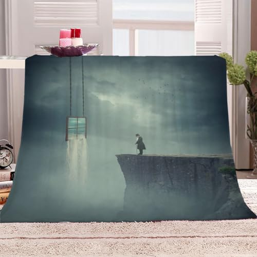 Wohndecke 3D Kreativer Wasserfall Kuscheldecke 130x150Cm Warmer Winter Weich Sherpa Wohndecke Flauschige Couchdecke Für Erwachsene Sofadecke Decke Für Kinder Jungen Erwachsene von KGSK