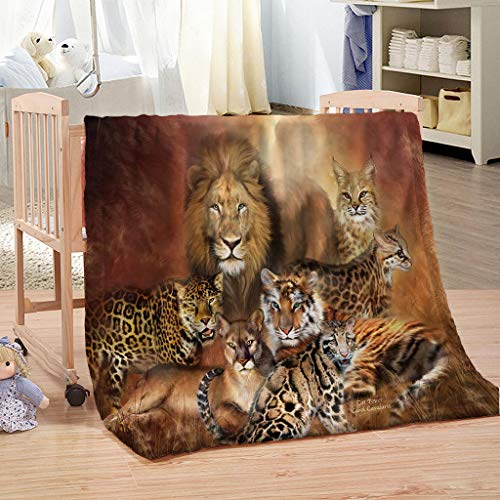 Wohndecke 3D Tier Leopard Löwe Kuscheldecke 130x150Cm Warmer Winter Weich Sherpa Wohndecke Flauschige Couchdecke Für Erwachsene Sofadecke Decke Für Kinder Jungen Erwachsene von KGSK