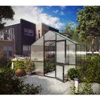KGT Gewächshaus »Lilie«, 9,6 m², Kunststoff/Aluminium, winterfest - grau von KGT