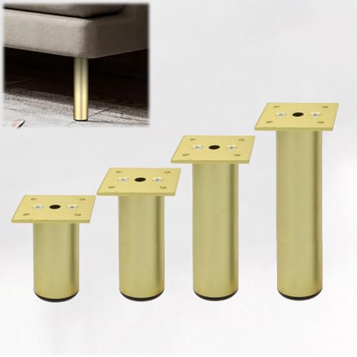 KGUDYS 4stücke Verstellbare Möbelfüße,5cm 8cm 10cm 15cm 20cm 25cm Möbelfüße Aluminiumlegierung,Verdickten Schrank Beine Sofa Füße,Für Restaurant Couch Tisch Stuhl Und DIY Möbel,Gold-5cm/2.0in von KGUDYS