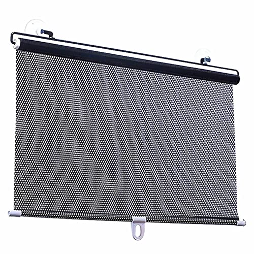 KGUDYS Sonnenschutz rollos, Rollos mit Saugnäpf, Isolations-Verdunkelungsrollos, UV-Schutz, Fensterrollo Rollo,ideal für Auto, Zuhause, tragbare Sonnenschutzrollos,blackpolkadots-68x125cm/26.8x49.2in von KGUDYS