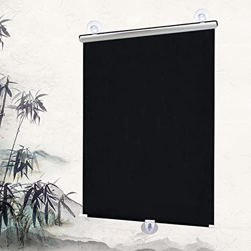 KGUDYS Verdunkelungsvorhänge, Saugnapf-Rollo, einziehbare tragbare Rollos, 30-75cm breit, temporäre Sichtschutz-Rollos für Türen und Fenster, einstellbar,Black-55x125cm/21.6x49in von KGUDYS