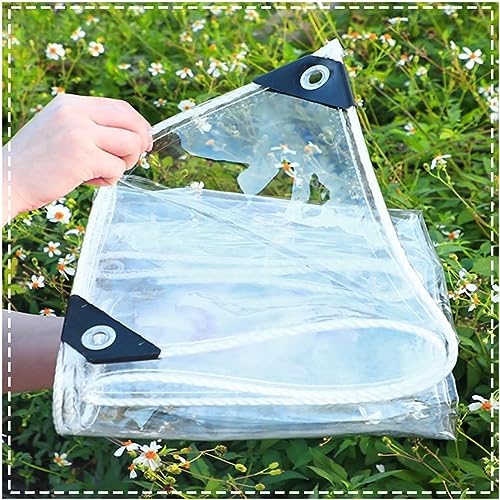 Plane Wasserdicht 1x1m,1x1.5m,2x2m,Transparente Plane Mit ösen,Outdoor-Gartenschutzplane,Langlebige PVC-Kunststoff Winddichte Plane,Wetterfest,Einfach Zu Falten,WxH-1.5x3.5m/4.9x11.5ft von KGUDYS