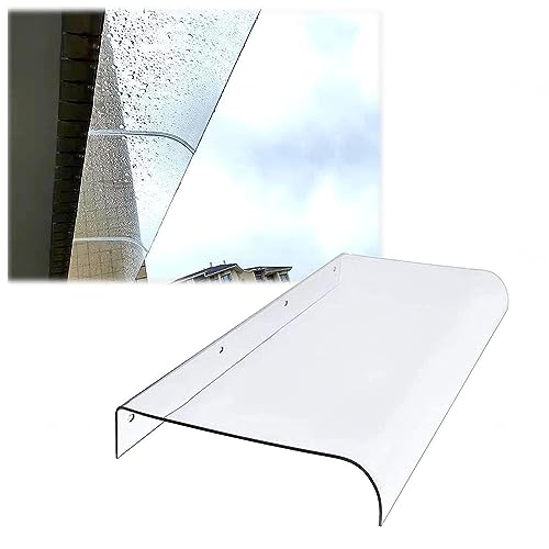 Türüberdachung Outdoor Wasserdicht,Anti-Uv Fenster Vordach,Fenster Regen Schutz Abdeckung,3.5mm Dicke Transparente Polycarbonat Markisen,Uv-Regen-Schneeschutz,Wartungsfrei,40x200cm/16x79in von KGUDYS