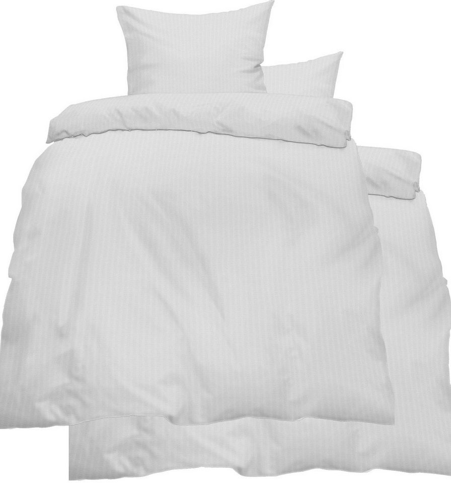 Bettwäsche Baumwoll Seersucker Bettwäsche 135x200 +80x80 cm, weiß, uni einfarbig, bügelfrei, 100% Baumwolle, KH-Haushaltshandel, Seersucker von KH-Haushaltshandel