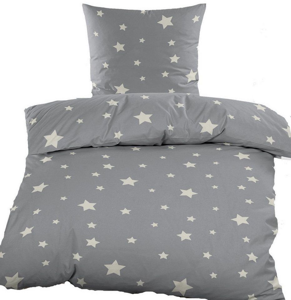 KH-Haushaltshandel Bettwäsche Biber Winter Bettwäsche 135 x 200 + 80x80cm, 100%Baumwolle Sterne, Biber, 2 teilig, grau weiß, warme Winterbettwäsche aus Baumwolle KH-Haushaltshandel Bettwäsche Biber Winter Bettwäsche 135 x 200 + 80x80cm, 100%Baumwolle Sterne, Biber, 2 teilig, grau weiß, warme Winterbettwäsche aus Baumwolle von KH-Haushaltshandel