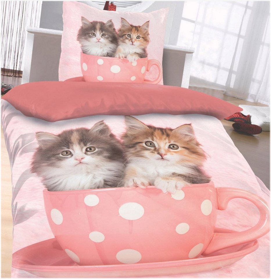 KH-Haushaltshandel Bettwäsche Motiv Wende Bettwäsche, 135 x 200 + 80x80cm, Katze, Microfaser, Microfaser, fotorealistischer Druck KH-Haushaltshandel Bettwäsche Motiv Wende Bettwäsche, 135 x 200 + 80x80cm, Katze, Microfaser, Microfaser, fotorealistischer Druck von KH-Haushaltshandel