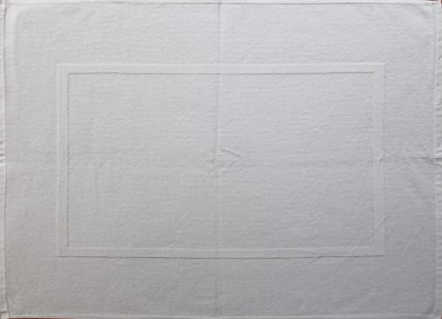 KH-Haushaltshandel Duschvorleger, Badematte, Frottee, Frottier, 50 x 70 cm, Uni einfarbig, Badvorleger, 100% Baumwolle (Weiss) von KH-Haushaltshandel