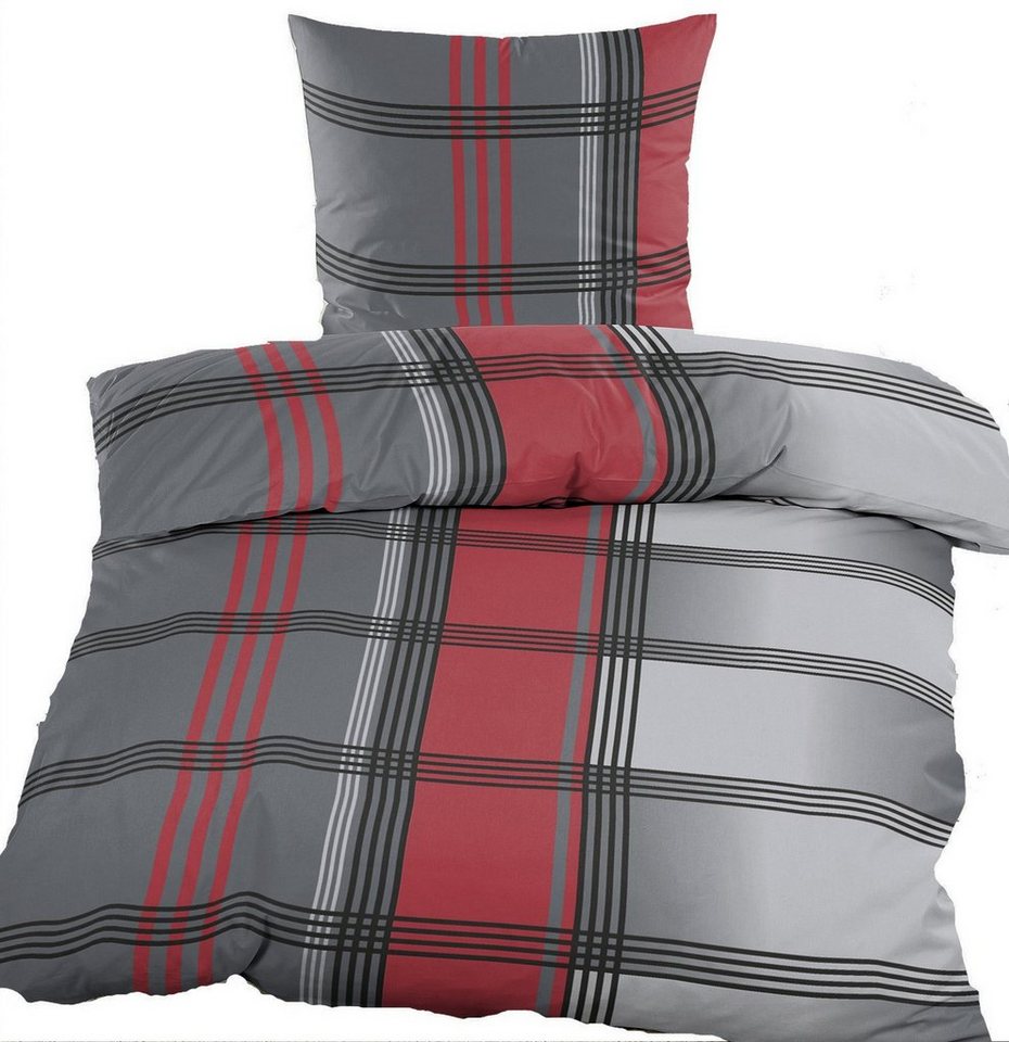 KH-Haushaltshandel Bettwäsche 2-tlg. Bettwäsche Biber Winter Bettwäsche 135 x 200 +80x80cm, kariert, Biber, 2 teilig, rot grau, flauschig weich, warm, Baumwoll Mischgewebe KH-Haushaltshandel Bettwäsche 2-tlg. Bettwäsche Biber Winter Bettwäsche 135 x 200 +80x80cm, kariert, Biber, 2 teilig, rot grau, flauschig weich, warm, Baumwoll Mischgewebe von KH-Haushaltshandel