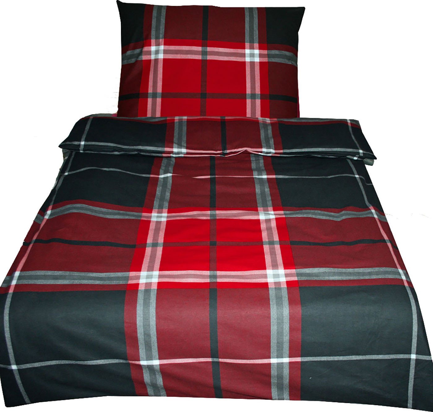 KH-Haushaltshandel Bettwäsche 2-tlg. Biber Winter Bettwäsche 135 x 200 + 80x80cm, kariert, Biber, 2 teilig, rot grau schwarz, weiche warme Winterbettwäsche, 100% Baumwolle KH-Haushaltshandel Bettwäsche 2-tlg. Biber Winter Bettwäsche 135 x 200 + 80x80cm, kariert, Biber, 2 teilig, rot grau schwarz, weiche warme Winterbettwäsche, 100% Baumwolle von KH-Haushaltshandel