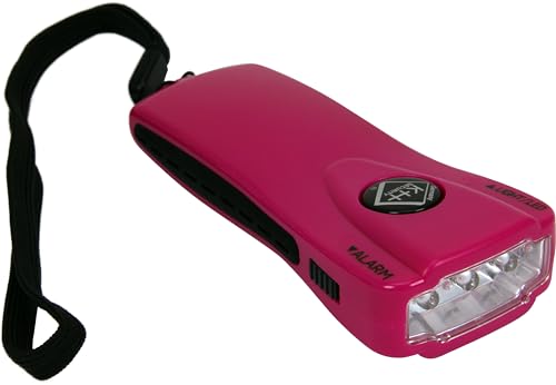 KH-Security LED Alarmtaschenlampe Notfall Taschenlampe Alarmlampe Sicherheit Lampe mit Alarm inkl. Batterie (Pink) von KH-Security