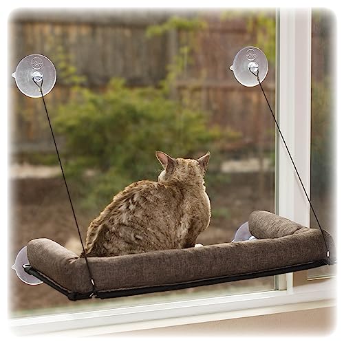 K&H 779090 Haustierprodukte, EZ Kitty Sill Deluxe mit Polster, luxuriöses Fenster-Katzenbett von K&H