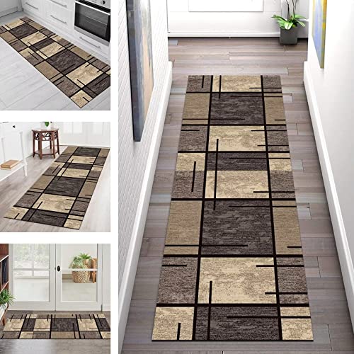 Teppichläufer – 60 x 400 cm, Treppenteppich und Küche, rutschfeste Fußmatten für drinnen und draußen, Fußmatte für Korridor, Wohnzimmer, Schlafzimmer von KHADR