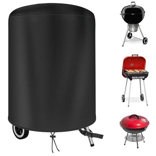 KHAMAL BBQ Grill Abdeckung für Weber- Barbecue Abdeckungen Wasserdicht, 420D Heavy Duty Oxford Fabric Runde BBQ Kugelgrill Abdeckung - 71x68cm von KHAMAL