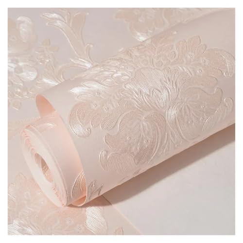 KHASCBNF Exquisite 3D-Tapete, geprägte Tapete, Heimdekoration, Schlafzimmer, Wohnzimmer, Dekoration, moderne Tapete, selbstklebendes Kontaktpapier für Wand (Hellrosa, 0,53 x 5 m) von KHASCBNF